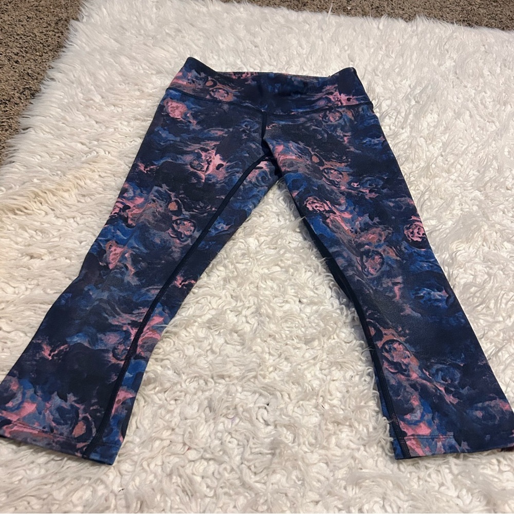 Lululemon Wunder Under Floral Print Capri Leggings wash wear 4 #12